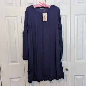Pretty Garden Navy Blue Shirt Dress